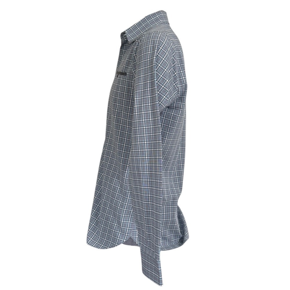 Ted Baker London Mens Size 3 Blue Plaid Long Sleeve Button Down‎ Shirt Flip Cuff - Picture 6 of 10
